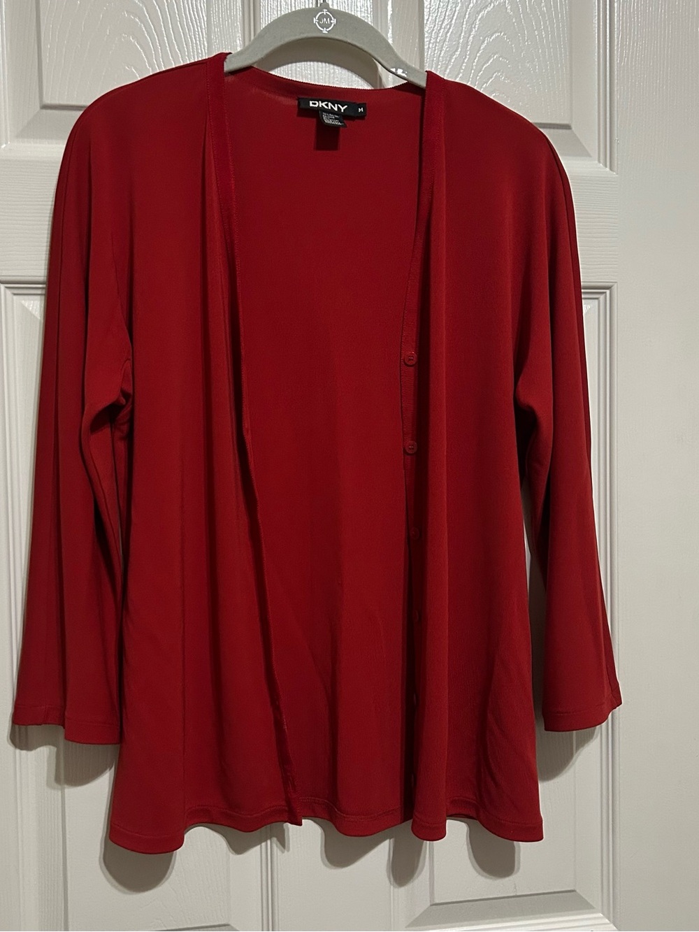 DKNY Crimson Open Front Cardigan